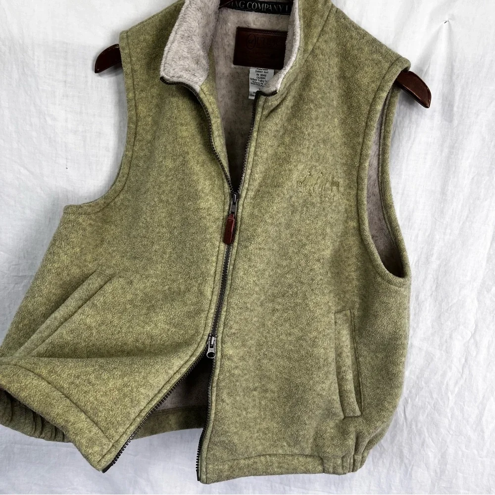 Outback Trading Summit Vest Mens Medium Heathered Green Fleece Full Zip Western